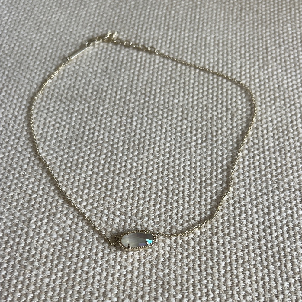 Kendra Scott Gold Necklace with Opal Pendant